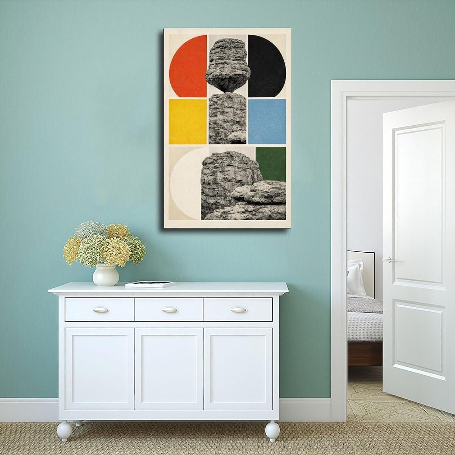 AUHUE Modern Abstract Rock Art Poster Canvas Poster Paintings for Wall Art Decoration Living Room Office Frame 24x36inch