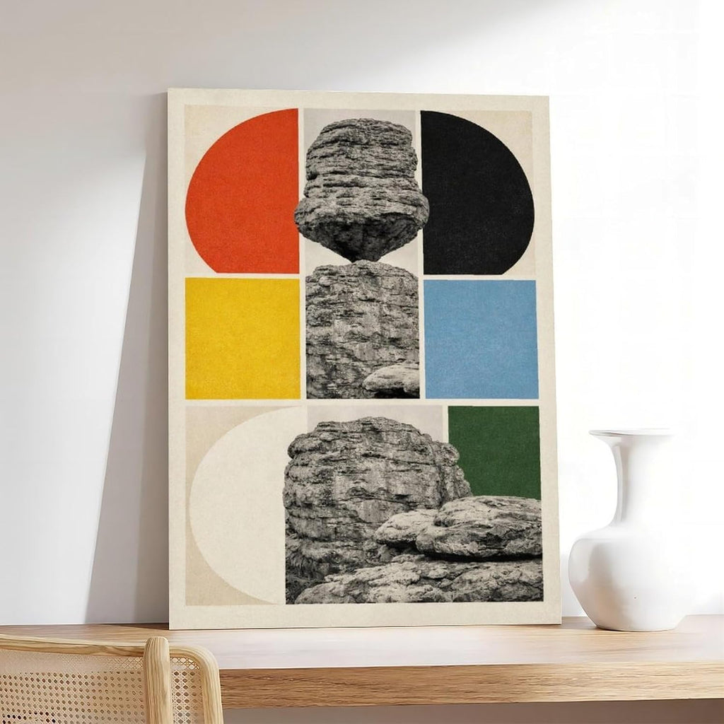 AUHUE Modern Abstract Rock Art Poster Canvas Poster Paintings for Wall Art Decoration Living Room Office Frame 24x36inch