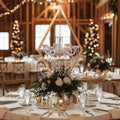 45' Gold Wedding Candelabra Set of 4 | Tall Crystal-Accent Centerpieces with Acrylic Diamond Drops for Reception Tables, Party Decor, Elegant Dining & Events