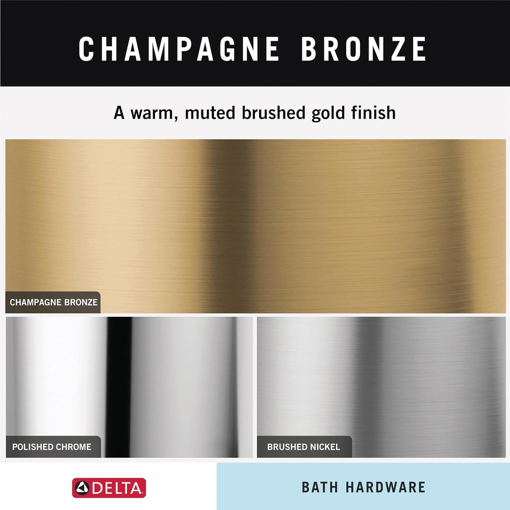 DELTA Faucet 78908-CZ Tetra 8 in. Hand Towel Bar Bath Hardware Accessory in Champagne Bronze (Pack of 3)