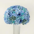 Efavormart 20 inch Blue Pre-Arranged Artificial Rose Flower Ball, Large High-Density Silk Rose Centerpiece Arrangement for Wedding Staging and Floor Vases