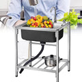 1 Compartment Commercial Kitchen Sink | Free Standing Sink | Utility Prep Sinks | Single Bowl Sink | 304 Stainless Steel Sink | Extra-Deep Laundry Tub | Indoor-Outdoor Protable