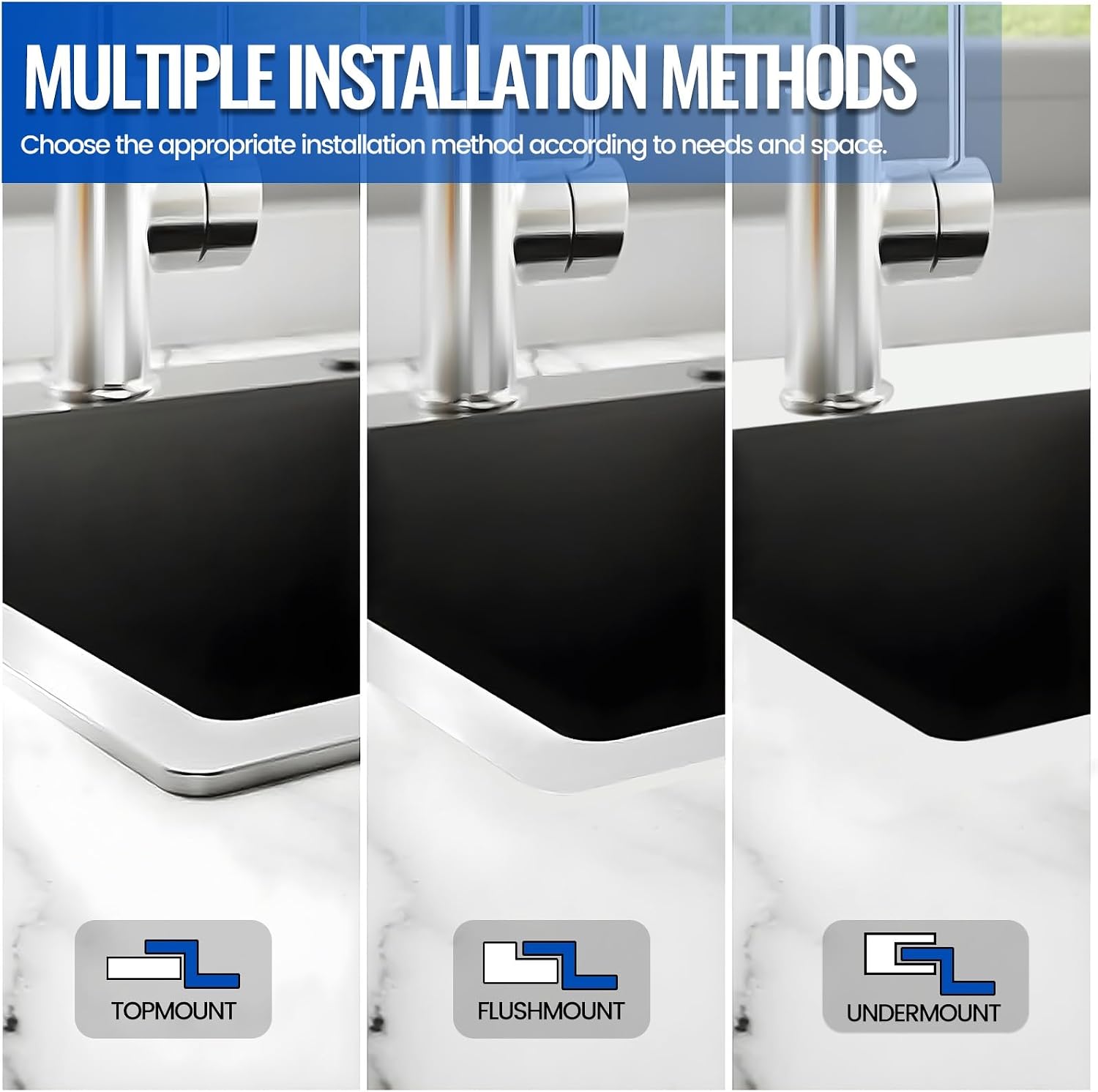 Large Kitchen Sink, With Drain Kits, 304 Stainless Steel, Heavy Duty Kitchen Bar Sink, Single Bowl Sink, For Drop In, Undermount(B,70x50x22cm)