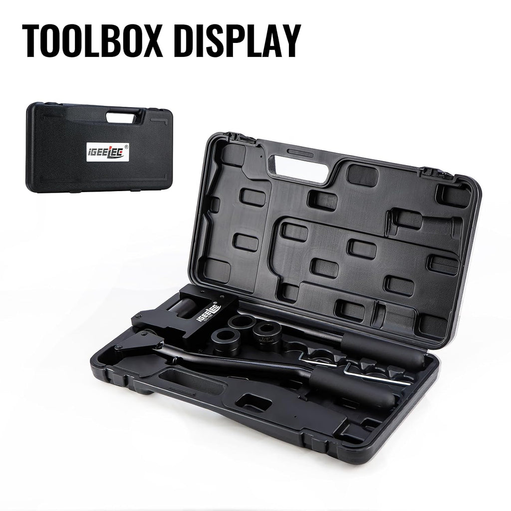 Metal Stud Punch Set for 7/8', 1-1/8', 1-11/32' - 20GA Steel, Sheet Metal Hole Punch Kit, Lever Puncher CC-100