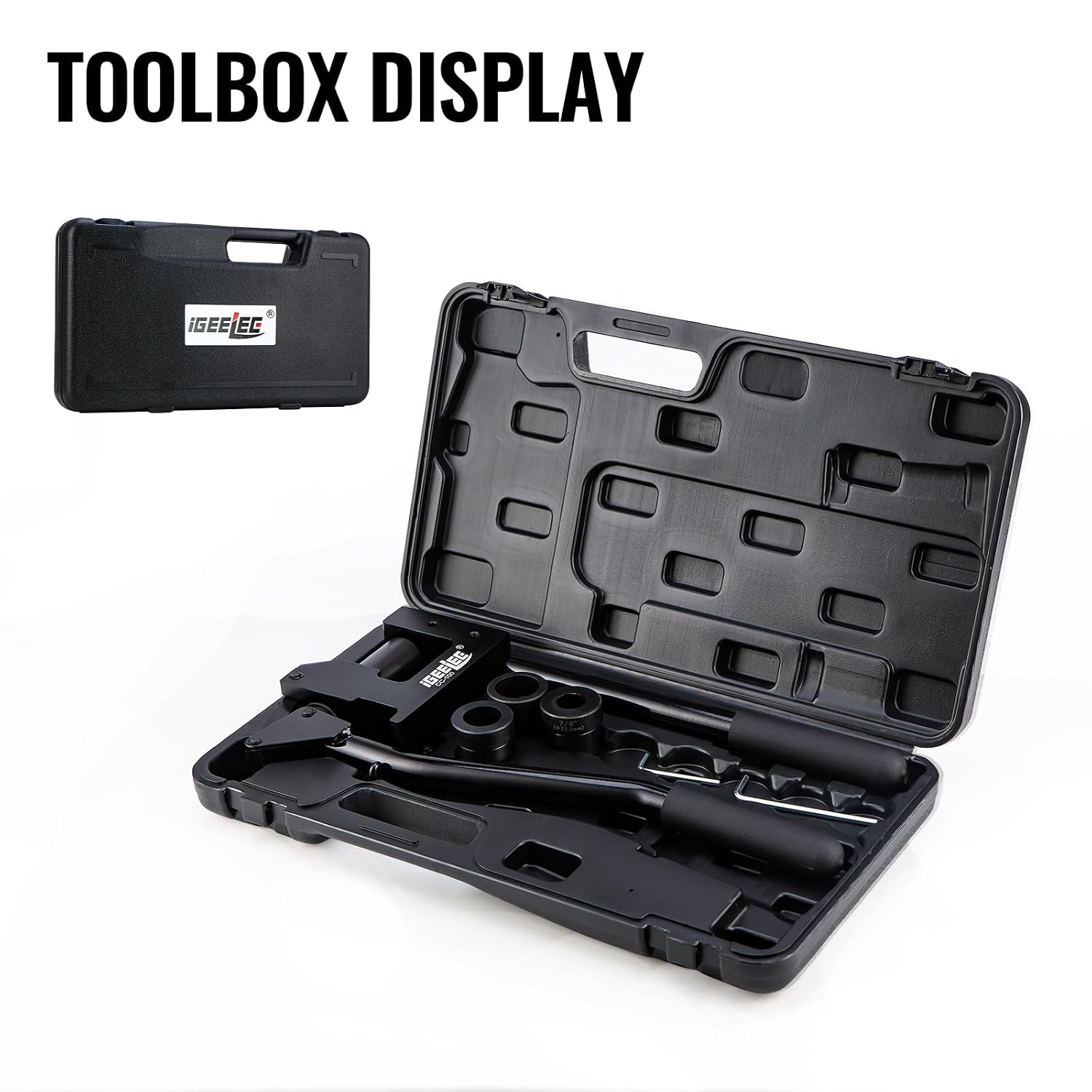 Metal Stud Punch Set for 7/8', 1-1/8', 1-11/32' - 20GA Steel, Sheet Metal Hole Punch Kit, Lever Puncher CC-100