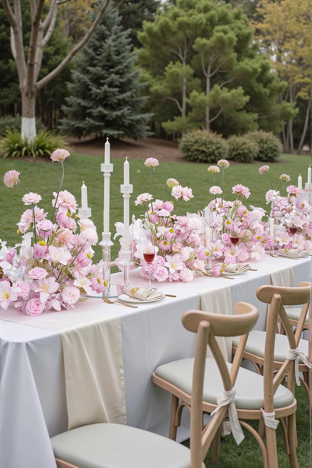 2pcs19inch Pink Free Standing Flowers Ball Bouquet Artificial Rose Arrangements Balls for Wedding Centerpieces Tables Chair Aisle Runner Flowers Decoration