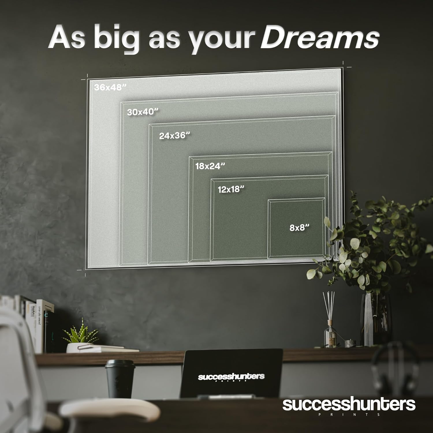 SuccessHunters Hustler Quote Canvas Print 9-5 Motivational Wall Office Decor Modern Art Entrepreners Motivation Entrepreneur Inspirational Hustler Quotes (30' x 40')