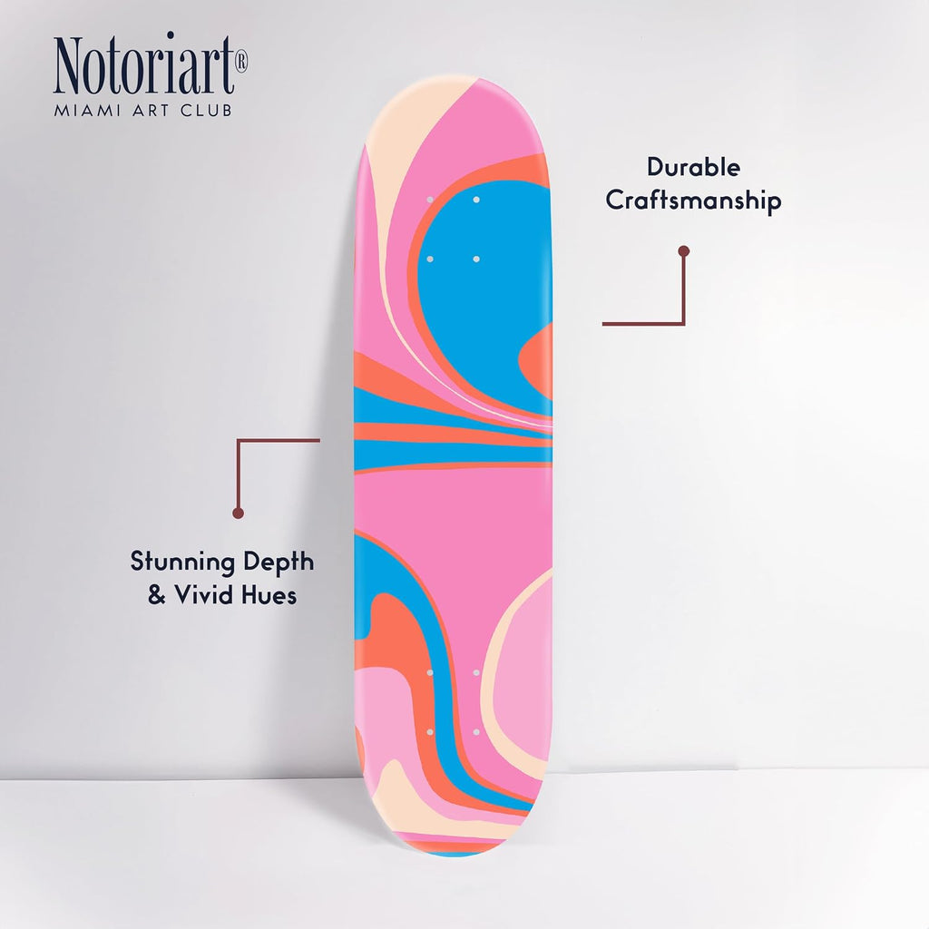 Trendy Pop Acrylic Wall Art Die-Cut Easy-to-Hang, 1 Panel 8' x 32', Flowing Air Skateboard II
