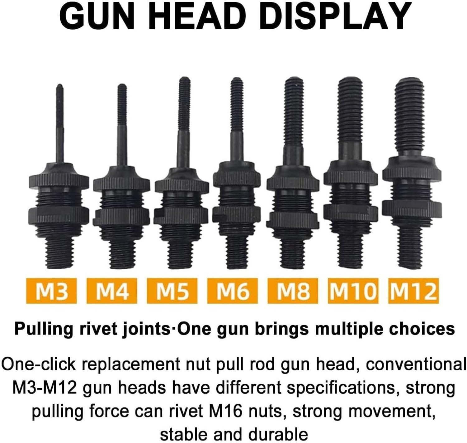 Heavy Duty Air Hydraulic Rivet Nut Tool Kit, Pulling Force Pop Rivet Gun Tool Kit with 7 Replaceable Nozzles Rivets & Toolbox, Automatic Air Rivet Hammer for Construction(Blue) (Blue)