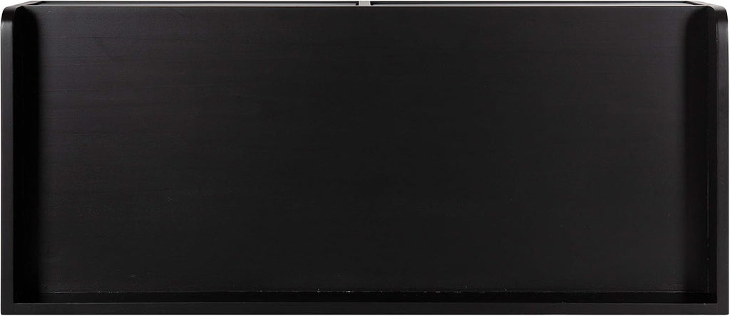 Kate and Laurel Kitt Modern Floating Shelf with Drawers, 28 x 12 x 6.5 inches, Black, Chic Floating Storage Console Table or Desk for Wall