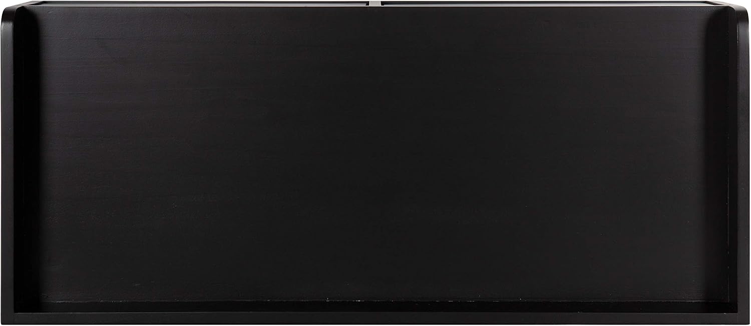 Kate and Laurel Kitt Modern Floating Shelf with Drawers, 28 x 12 x 6.5 inches, Black, Chic Floating Storage Console Table or Desk for Wall