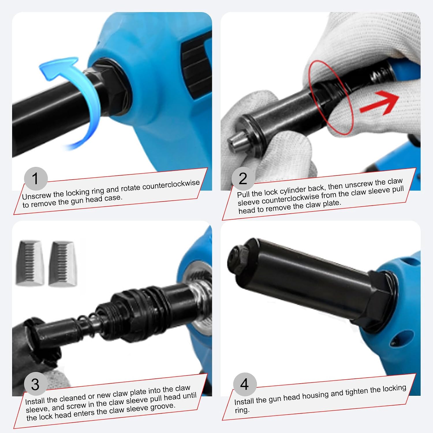 Cordless Pop Rivet Gun, Electric Lithium Riveting Nut, Automatic Rivet Recoil, Lithium-Ion Brushless Cordless Rivet Tool, Cordless Rivet Gun