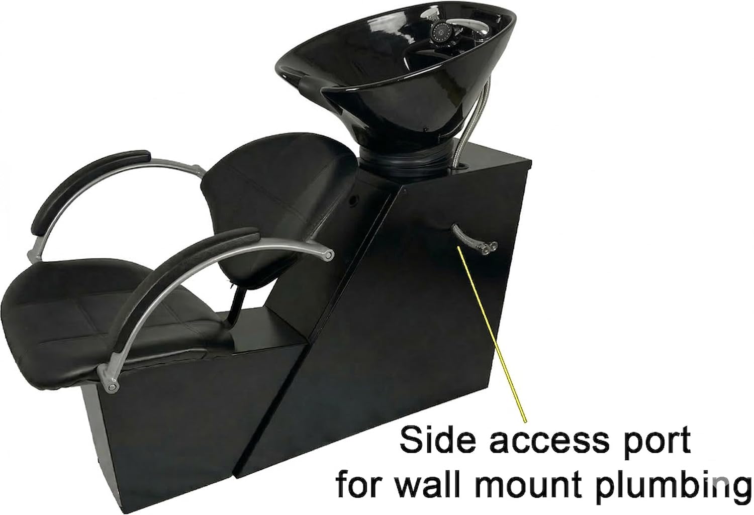 Professional Salon Shampoo Backwash Unit with Adjustable Tilt ABS Bowl, Triple Certified Vacuum Breaker, Includes 6 Microfiber Towels