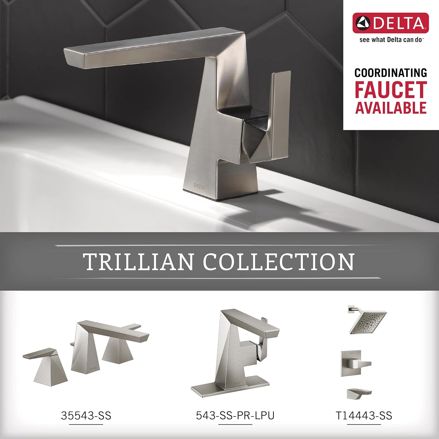Delta Trillian (1-Pack) 8'' Towel Rack for Bathroom Brilliance Stainless Steel Towel Bar for Bathroom Wall Hand Towel Holder Rod Wall Mounted Kitchen Towel Holder 74308-SS