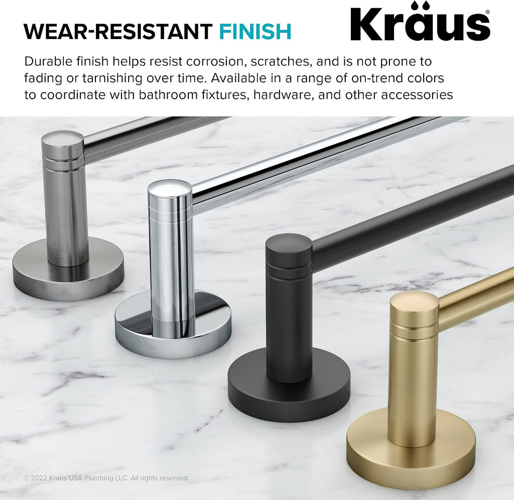 KRAUS Elie Bathroom Shelf Towel Rack with Towel Bar in Brushed Gold, KEA-18842BG