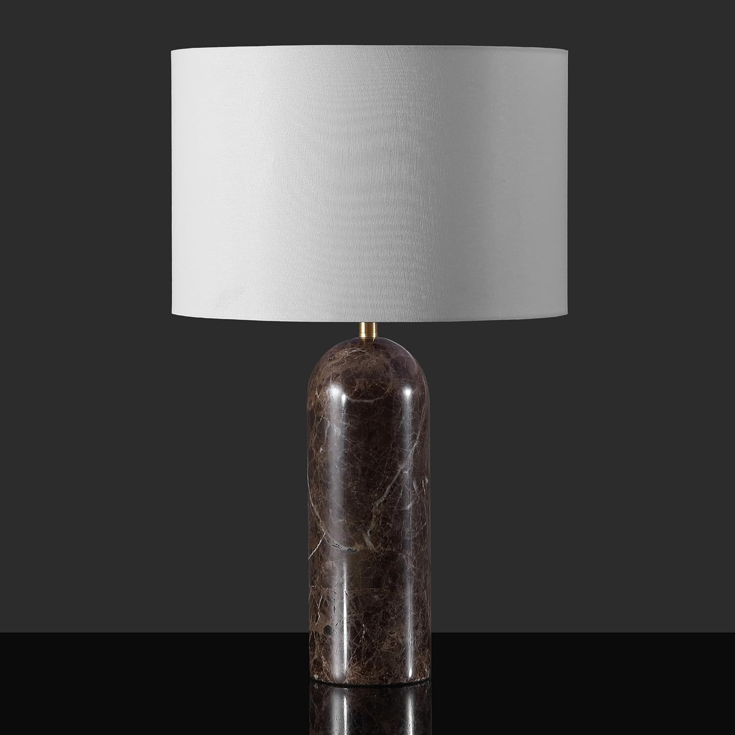 SAFAVIEH Couture Lighting Collection Kayabelle Dark Brown/White Marble 27-inch Dimmable Table Lamp for Bedroom Living Room Home Office Desk Nightstand (LED Bulb Included)