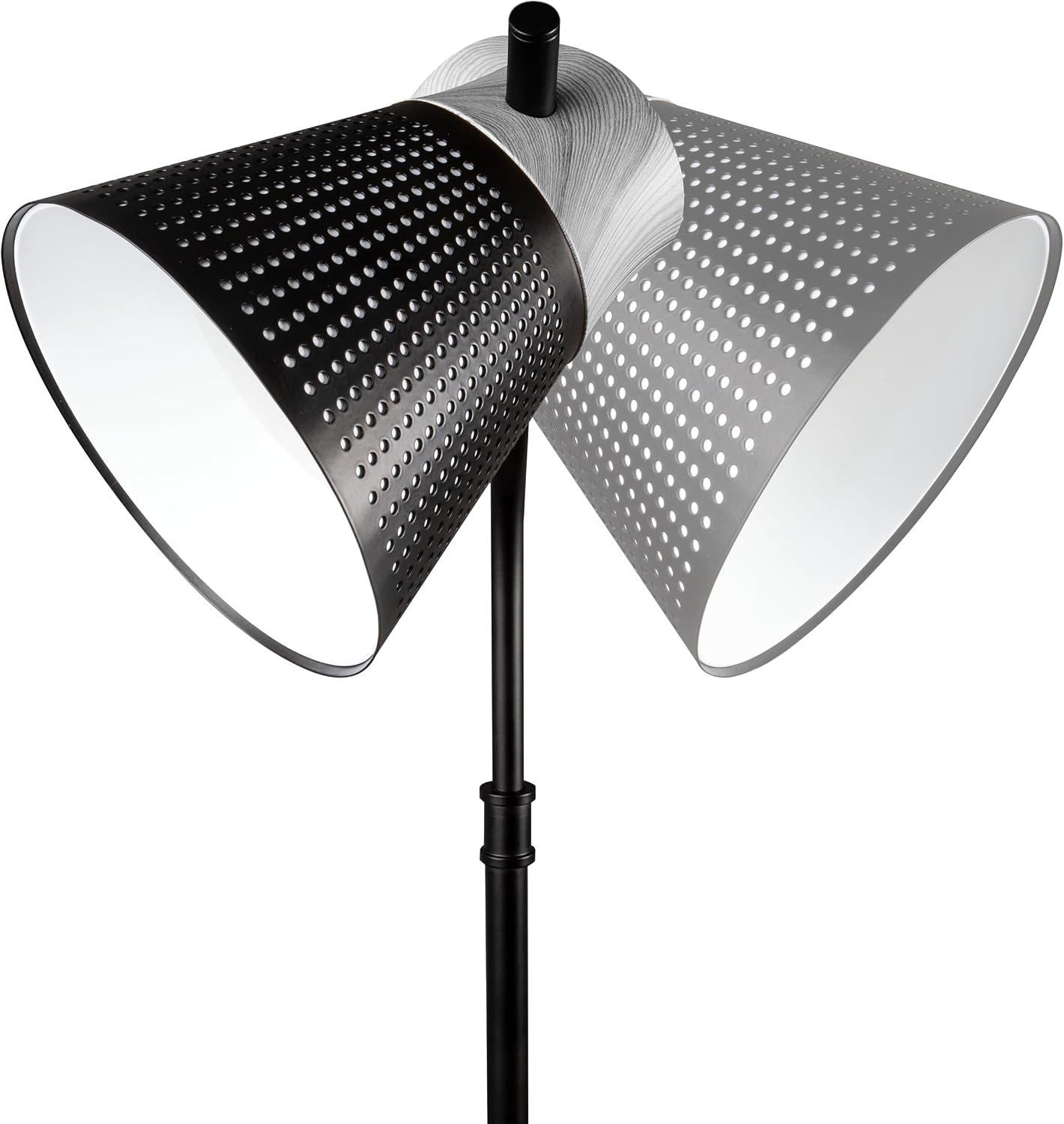 OttLite Wellness Series Wireless Charging LED Table Lamp, Black with Grey Woodgrain Accents,Touch Activated Controls, Flexible Neck, ClearSun LED Light, for Work, Study, Reading…