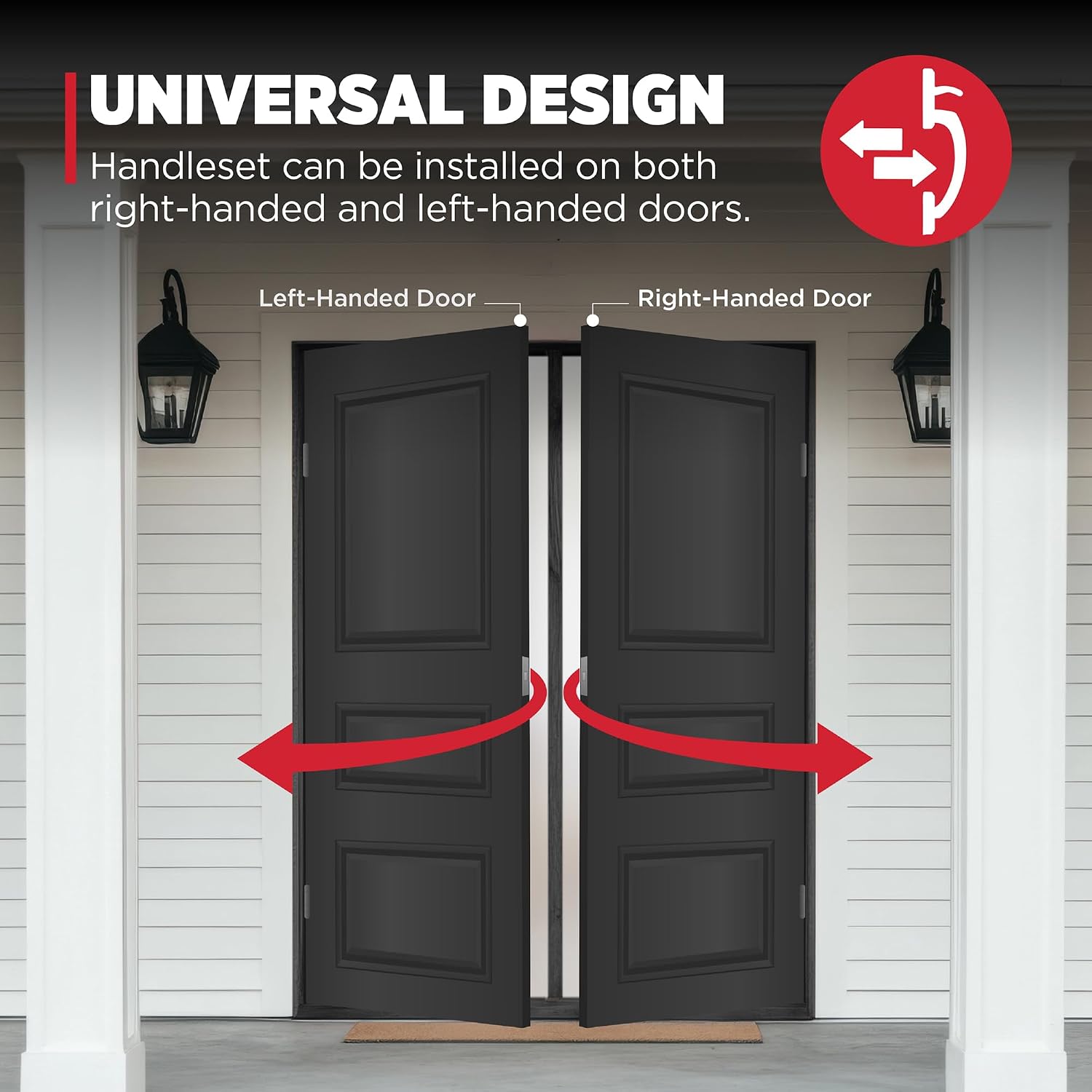 Kwikset San Clemente Front Door Lock Handle and Deadbolt Set, Entry Door Handleset Exterior with Interior Reversible Lever, Venetian Bronze, Pick Resistant SmartKey Rekey Deadbolt Security