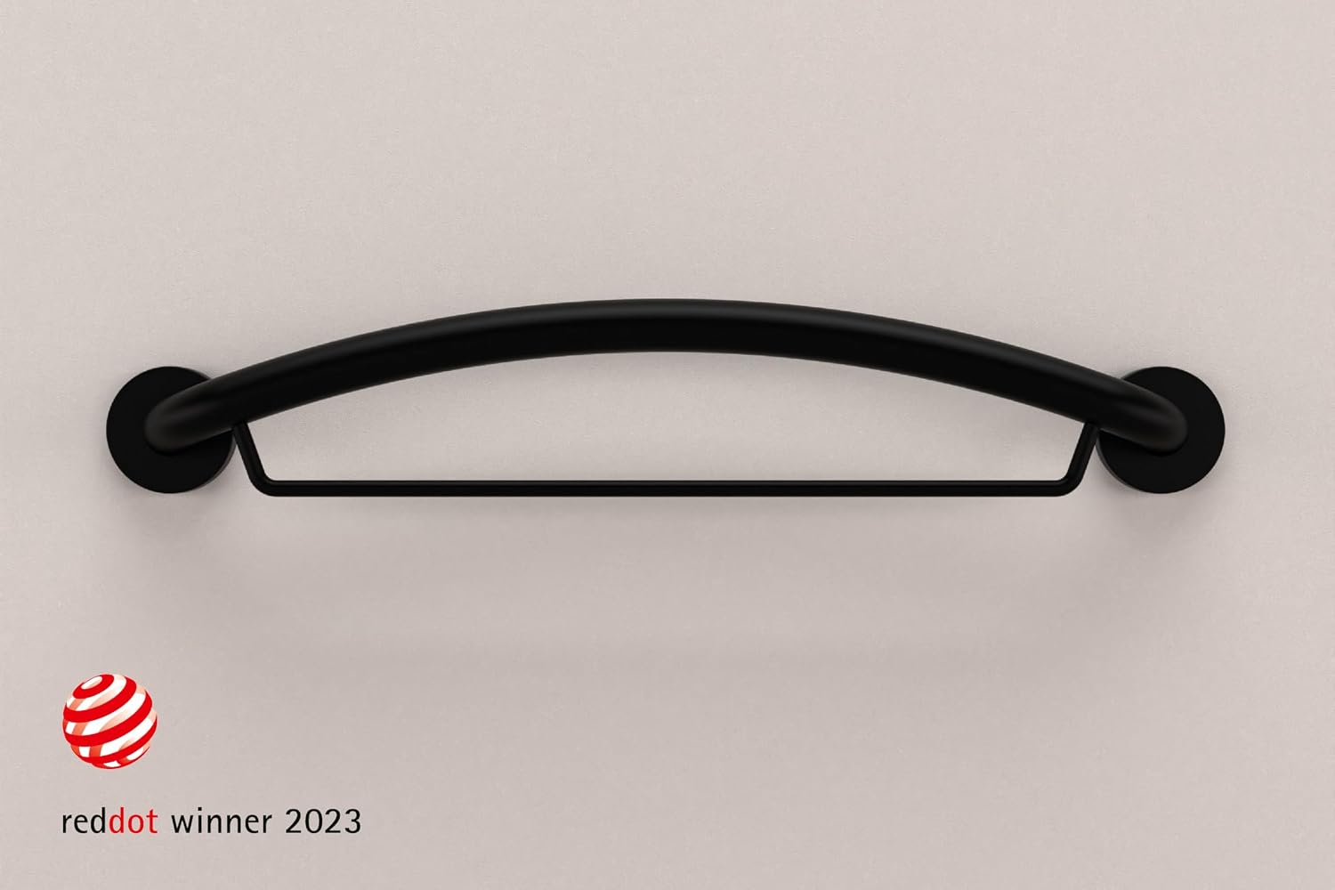 HEALTHCRAFT Plus Towel Bar & Grab Bar 24', ADA Safety - Matte Black, 500 Lbs