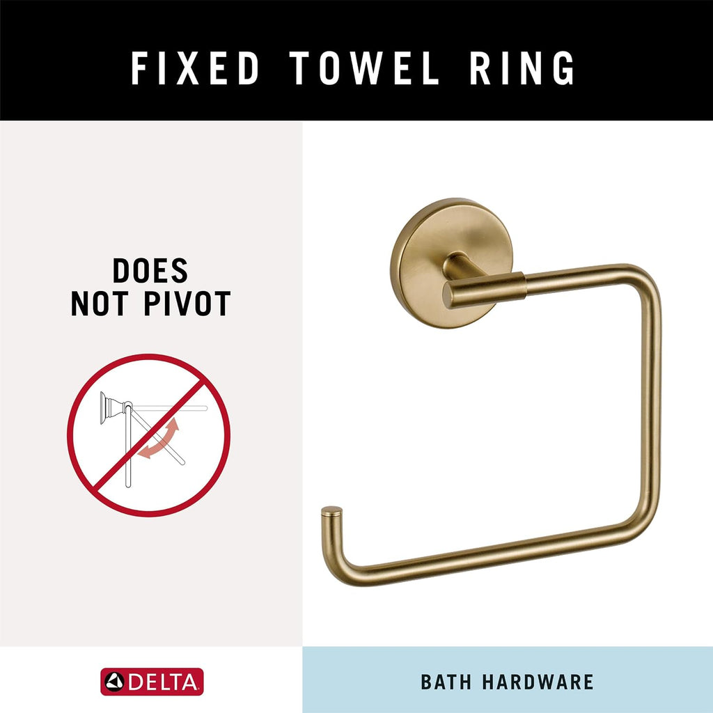 Delta Hand Towel Holder | Square Champagne Bronze Ring for Hanging Towels in Kitchen, Bathroom | Trinsic Accessories (Pack of 3)
