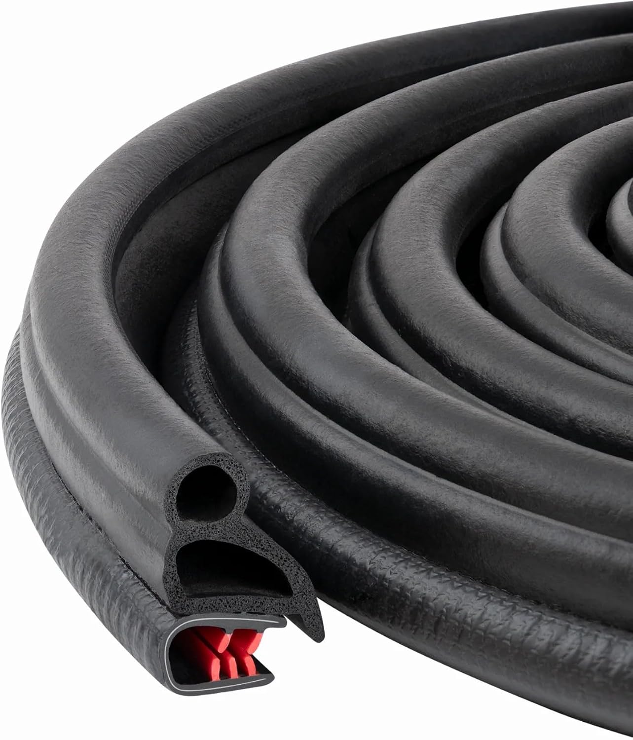Black Door Rubber Seal Large Grip Range 61/64' Bulb Height x 17/64 Grip Range x 43/64' U Height (50 Feet)