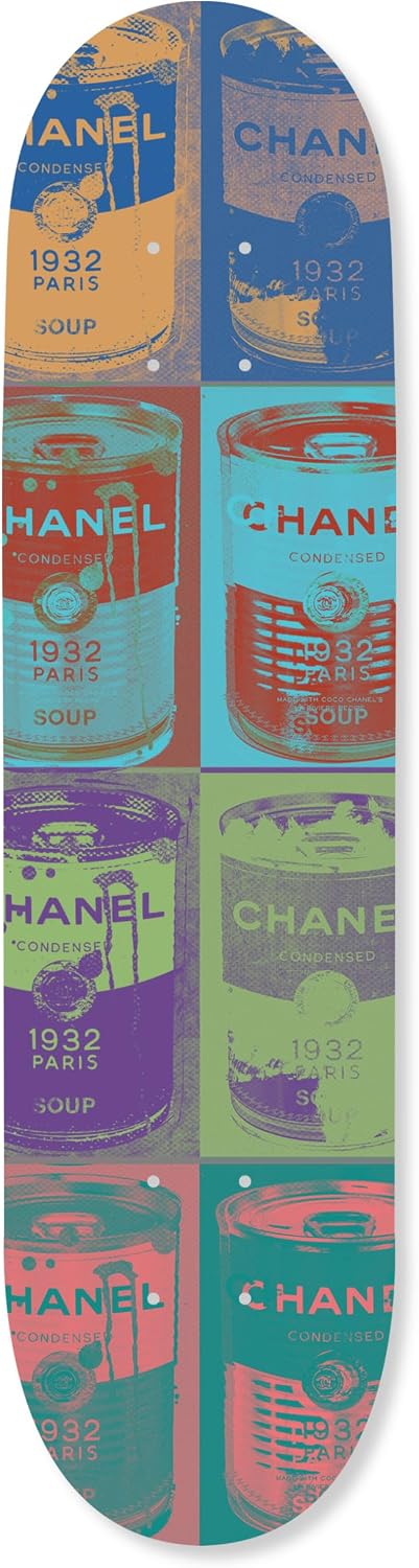 Trendy Pop Acrylic Wall Art Die-Cut Easy-to-Hang, 1 Panel 8' x 32', Glam Soup Pop Art Skateboard