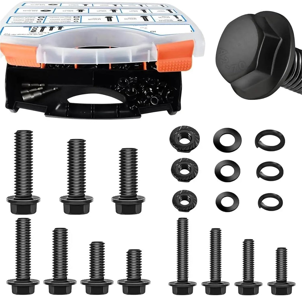 Set Screw Assortment Kit 830Pcs Carbon Steel Metric Hex Flange Assorted Bolts Kit for Homeowners,DIYers,Mechanics,Industrial Workers