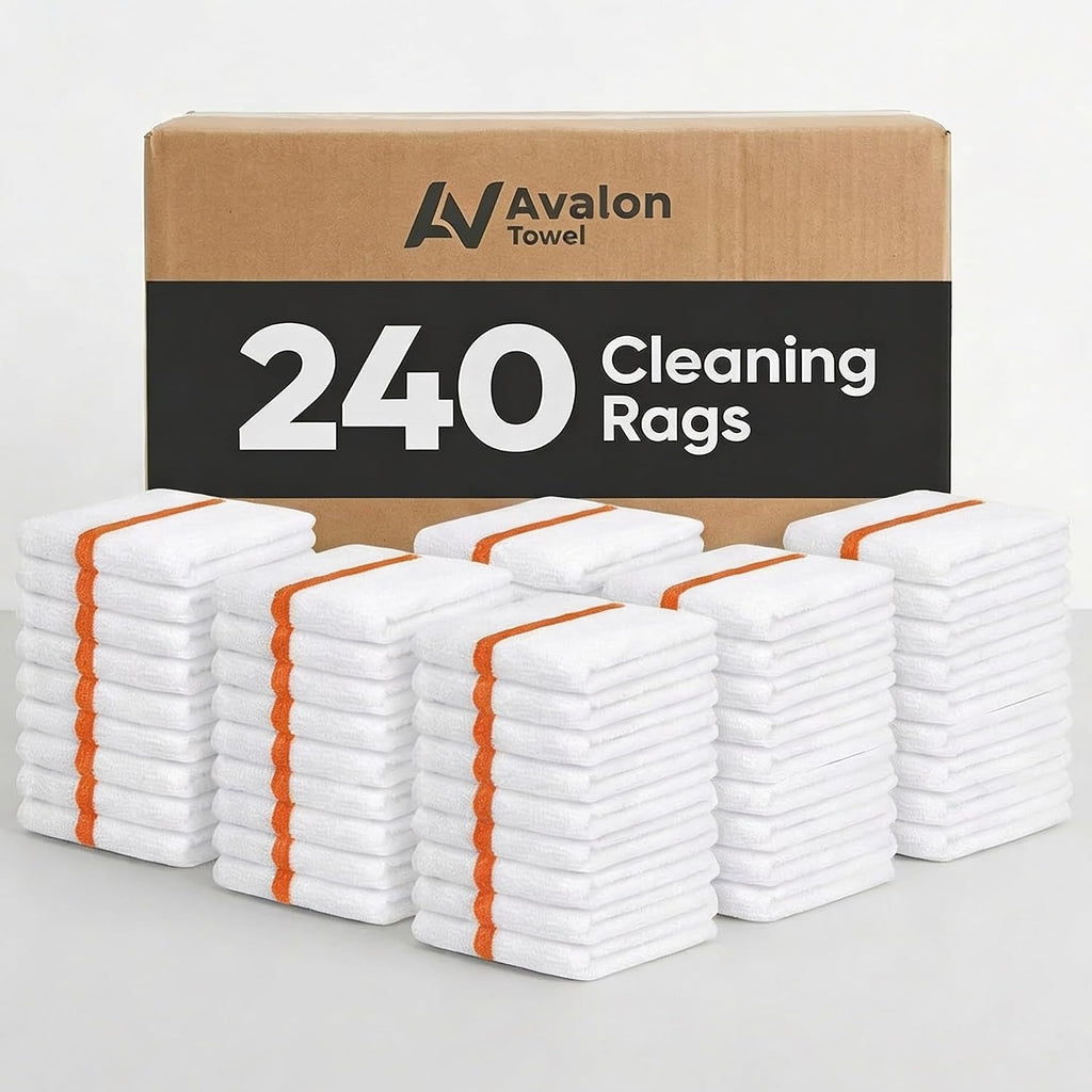 Avalon Towels Bar Towels (240 Pieces) Size 16'x19' – Absorbent and Durable, Multipurpose Cleaning Rags, Cotton Cleaning Cloths, Terry Cloth Rags, Reusable Shop Rags