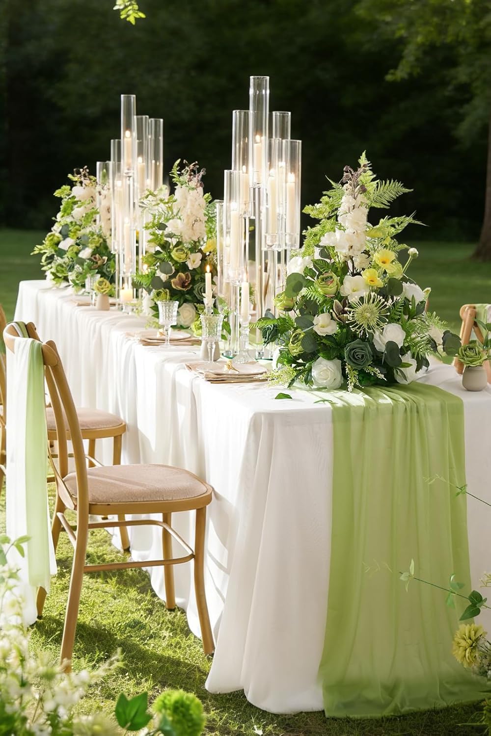 2pcs Free Standing Flowers Ball Bouquet Artificial Rose Floral Arrangements for Wedding Centerpieces Tables Aisle (Greenery)