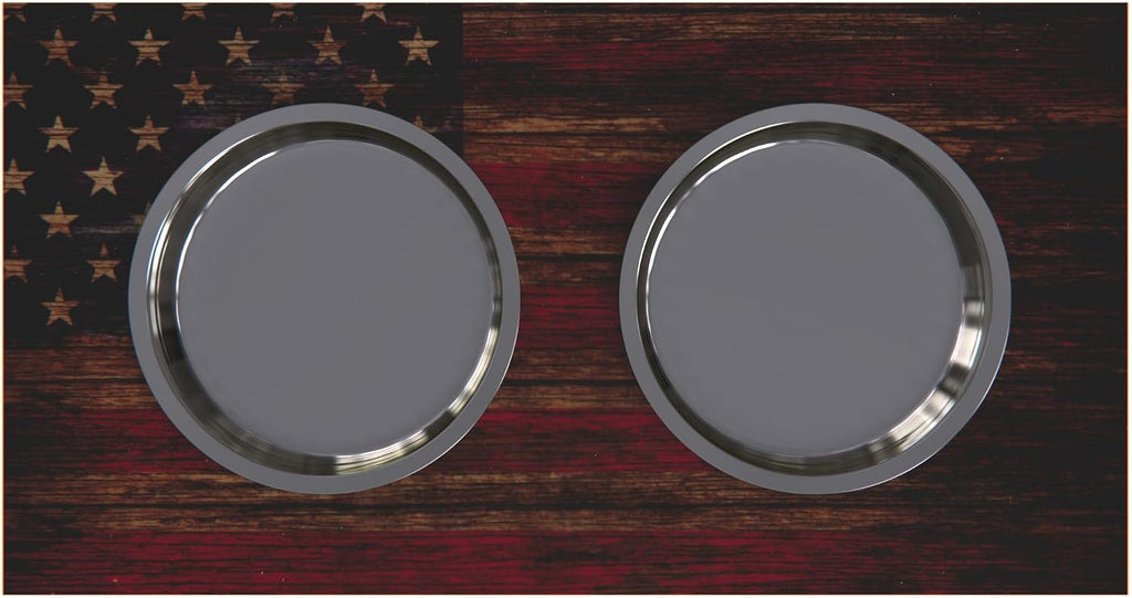 GTW Elevated Dog Bowl Stand for Small Dogs - Customized Feeding Station with Storage & Stainless Steel Food Bowls (Small, Flag Design)