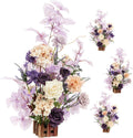 Ling's moment 17.5' Tall Standing Artificial Flowers Arrangements 4 pcs Wedding Aisle Runner Chair Decorations French Lavender Plum Centerpieces Ceremony Reception Rose Floral Party Outdoor