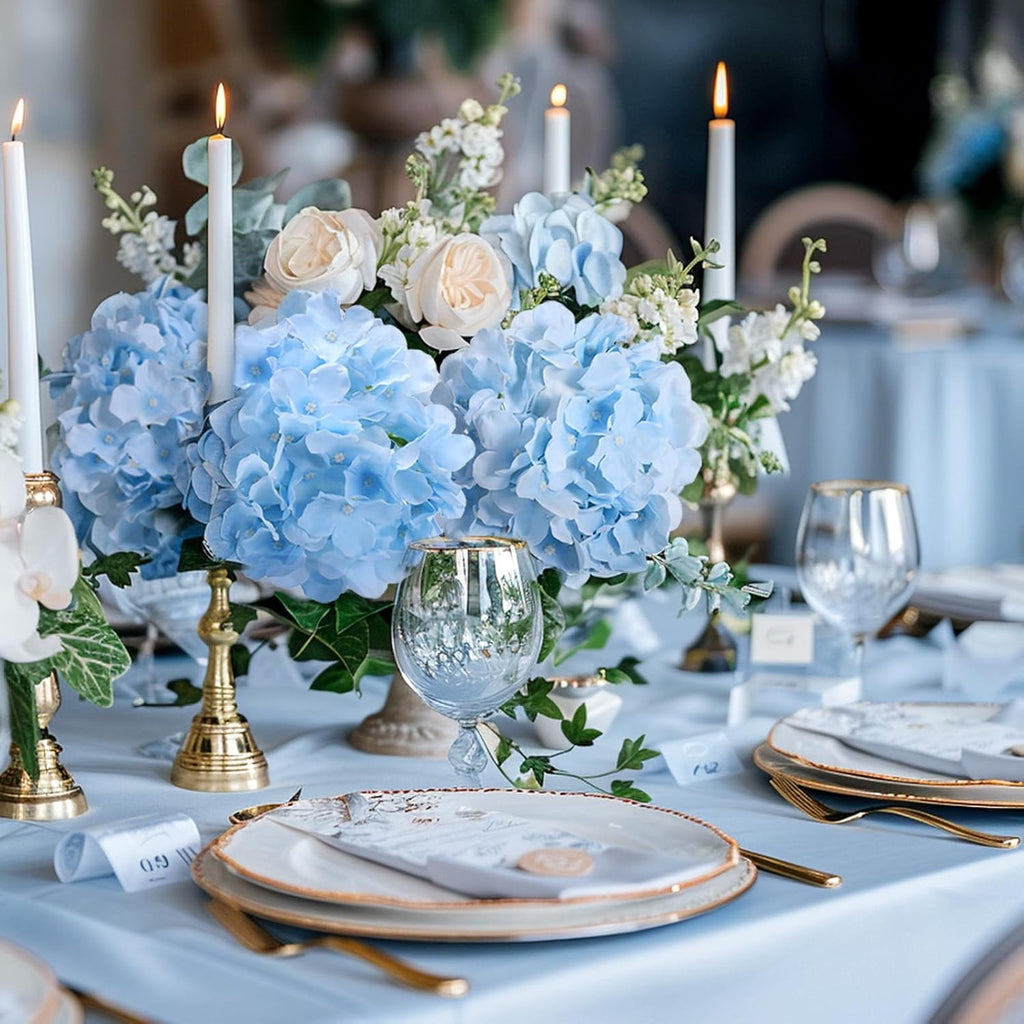 Auihiay 304 PCS Hydrangea Artificial Flowers, Hydrangea Artificial Flowers Bulk, Silk Hydrangea Flowers With Stems, Artificial Flowers for Outdoors, Wedding Party, Arch, Background, Home, Garden(Blue)