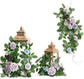 Ling's moment 6Pack 2ft Artificial Flowers Garland Dusty Rose Lantern Flower Centerpieces Lilac & Gold Wedding Aisle Decor Chair Flowers Arch Floral for Signs DIY Table Wall Window Cake Decoration