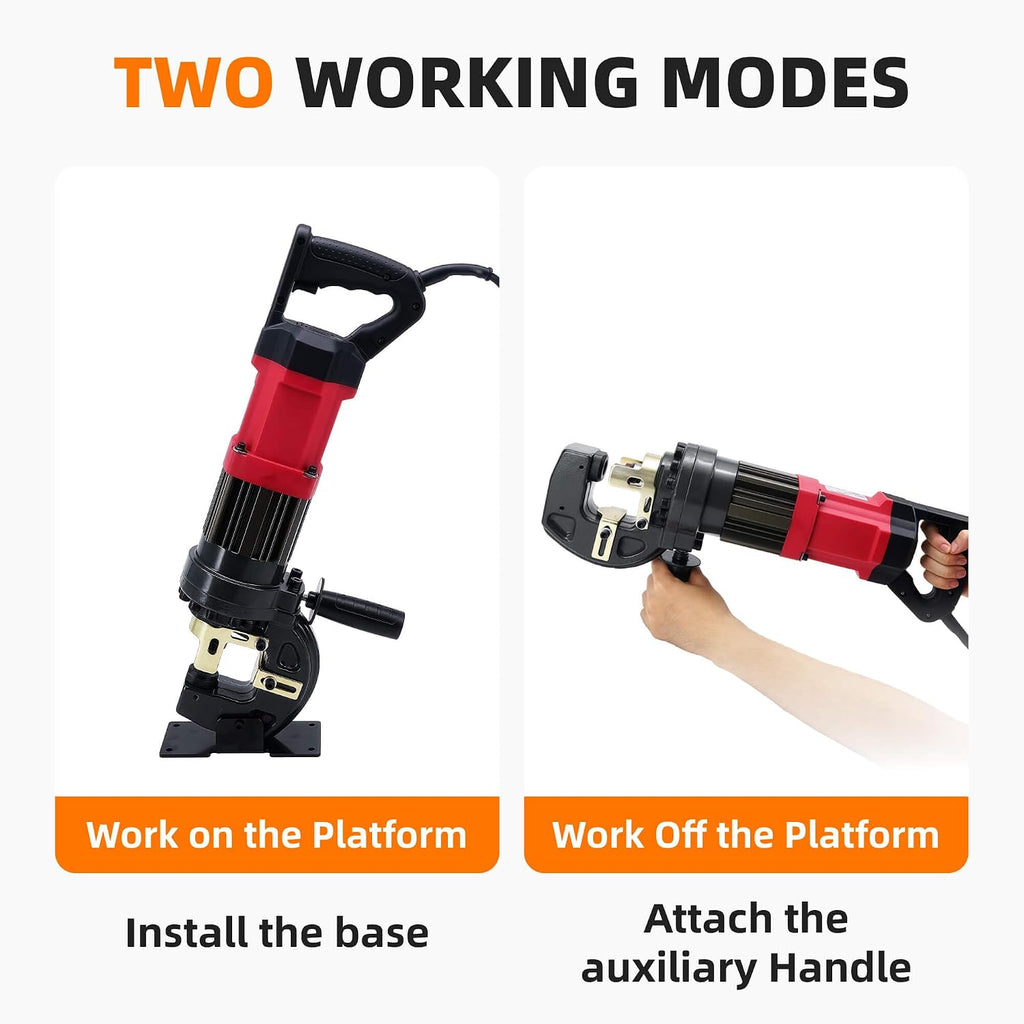 1400W Electric Hydraulic Hole Puncher, 22T Heavy Duty Metal Punching Machine Steel Hole Puncher MHP-20 with 5 Dies Φ1/4' 3/8' 1/2' 11/16' 13/16'- 110V Portable Hydraulic Hole Punch for Steel