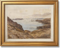 Large Framed Classic Ocean Shoreline Landscape Wall Art Canvas Print Tranquil Seaside with Rocks Waves Painting Picture Poster Coastal Artwork Wall Decor for Living Room Bedroom Beach House 24X36inch