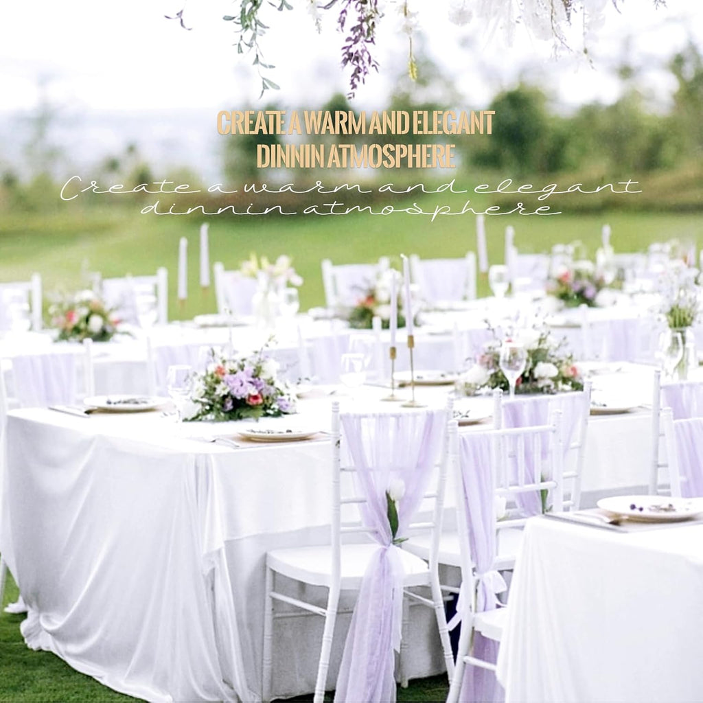 12 Pack White Tablecloths for 8ft Rectangle Tables 90 x 132 Inch - Polyester Table Cover Stain and Wrinkle Resistant Washable Fabric Table Clothes for Wedding Party Banquet Reception Restaurant