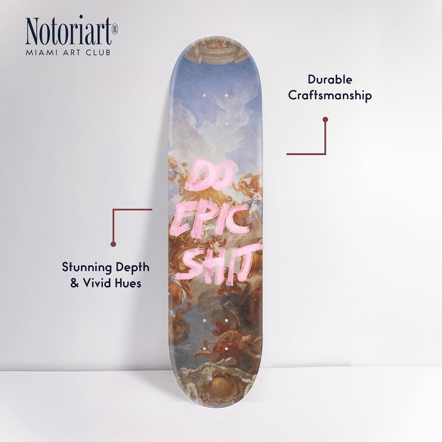 Modern Typography Acrylic Wall Art Die-Cut Easy-to-Hang, 1 Panel 8' x 32', Do Epic Skateboard