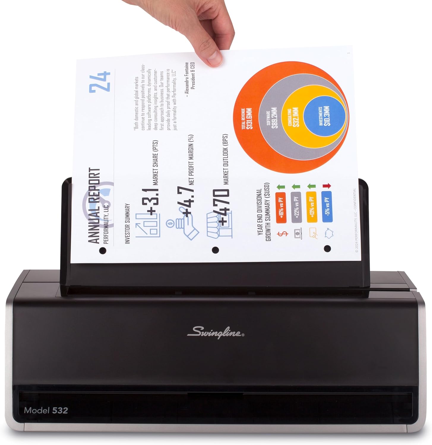Swingline Electric Hole Puncher 2 Hole, 28 Sheet Capacity Hole Punch, Jam Resistant, Touch Screen, Platinum (74532)