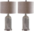 SAFAVIEH Lighting Collection Ashson Modern Contemporary Rustic Farmhouse Silver/ Ivory 26-inch Bedroom Living Room Home Office Desk Nightstand Table Lamp Set of 2 (LED Bulbs Included)