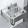 Commercial Sink Hand Washing Basin, Mini Stainless Steel Wall Mounted Sinks, with Drainer Unit and Tap, Utility Sink Single Bowl Sink for Restaurant, Kitchen and HOM,Single Cold Water Faucet