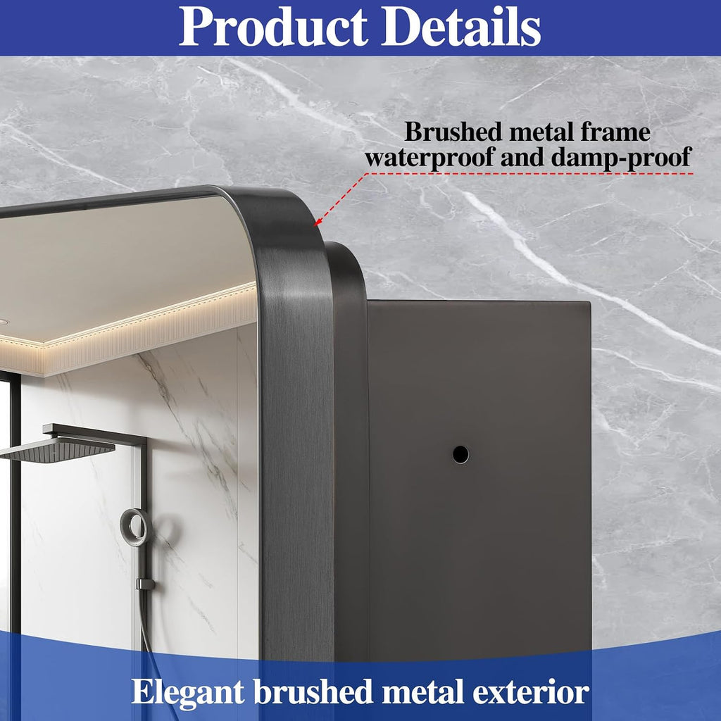 Bathroom Medicine Cabinet with 20'x26' Stainless Steel Framed Mirror,Recessed or Surface Mounted Bathroom Mirror Cabinet,Storage Cabinetfor Bathrooms, Guest Rooms, Apartments, Farmhouse Decor