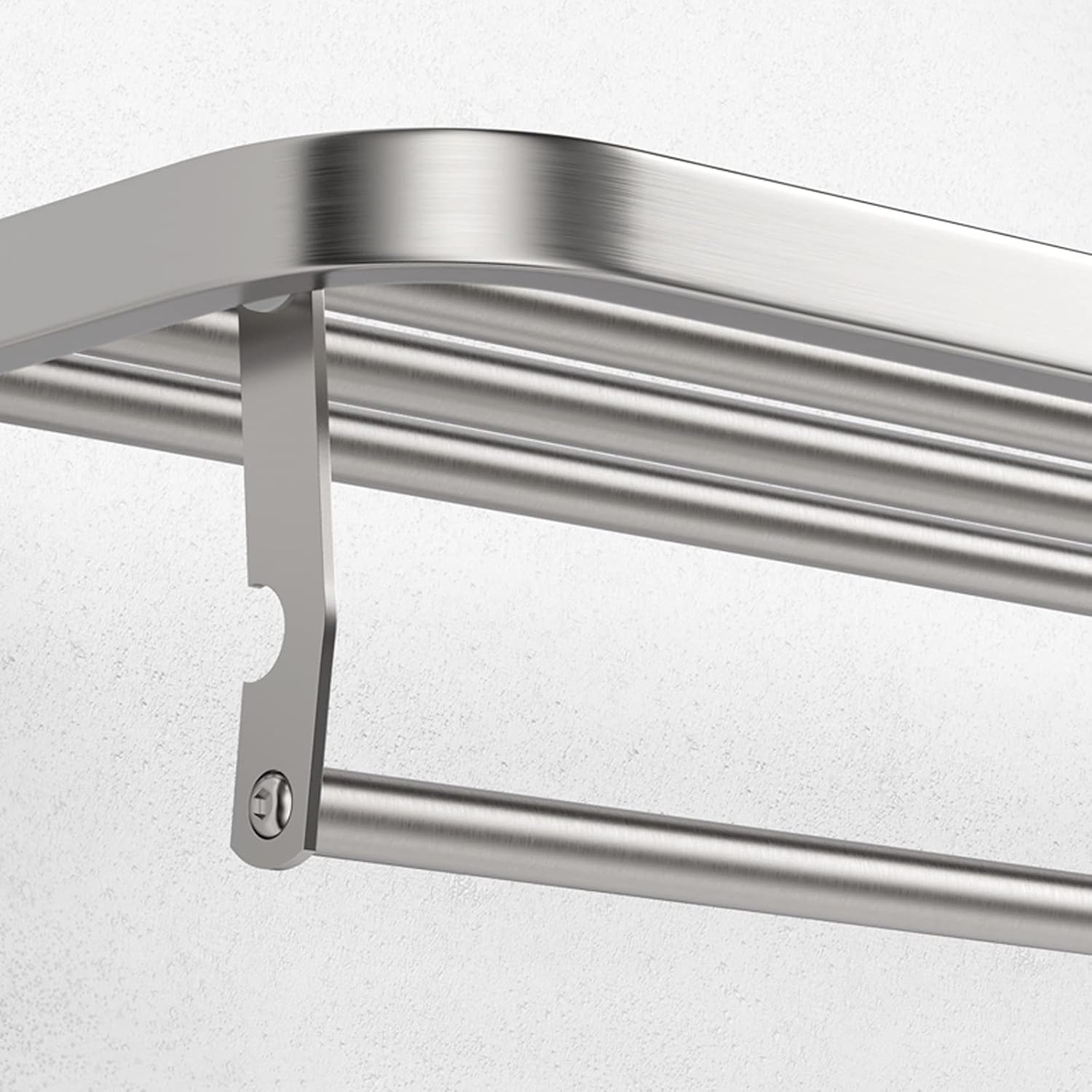 Bathroom Shelf Wall Floating Bathroom Bathroom Shelves Wall Mounted，Foldable Wall Mounted Double Towel Holder with Towel Bar Polished 304 Stainless Steel Towel Shelf Floating Shelves Corner Shower ( S