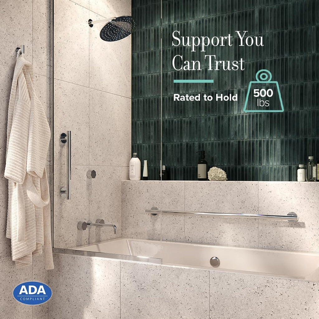Gatco 854 Latitude II 24' Bathroom Grab Bar, Chrome