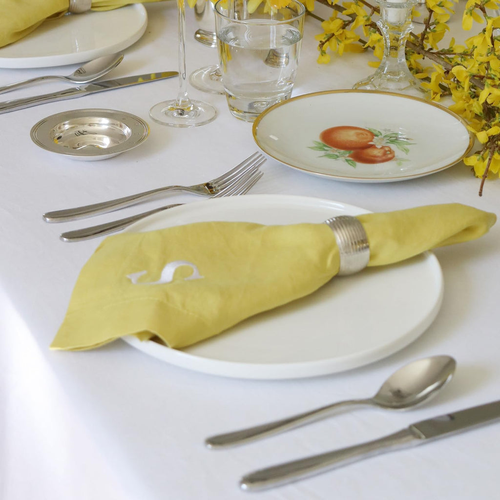 Huddleson White Square Linen Tablecloth 54x54 Square Table Cloth Luxury Italian Linen Sewn in US