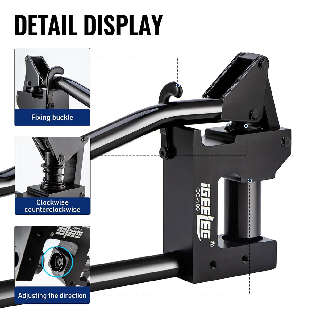 Metal Stud Punch Set for 7/8', 1-1/8', 1-11/32' - 20GA Steel, Sheet Metal Hole Punch Kit, Lever Puncher CC-100