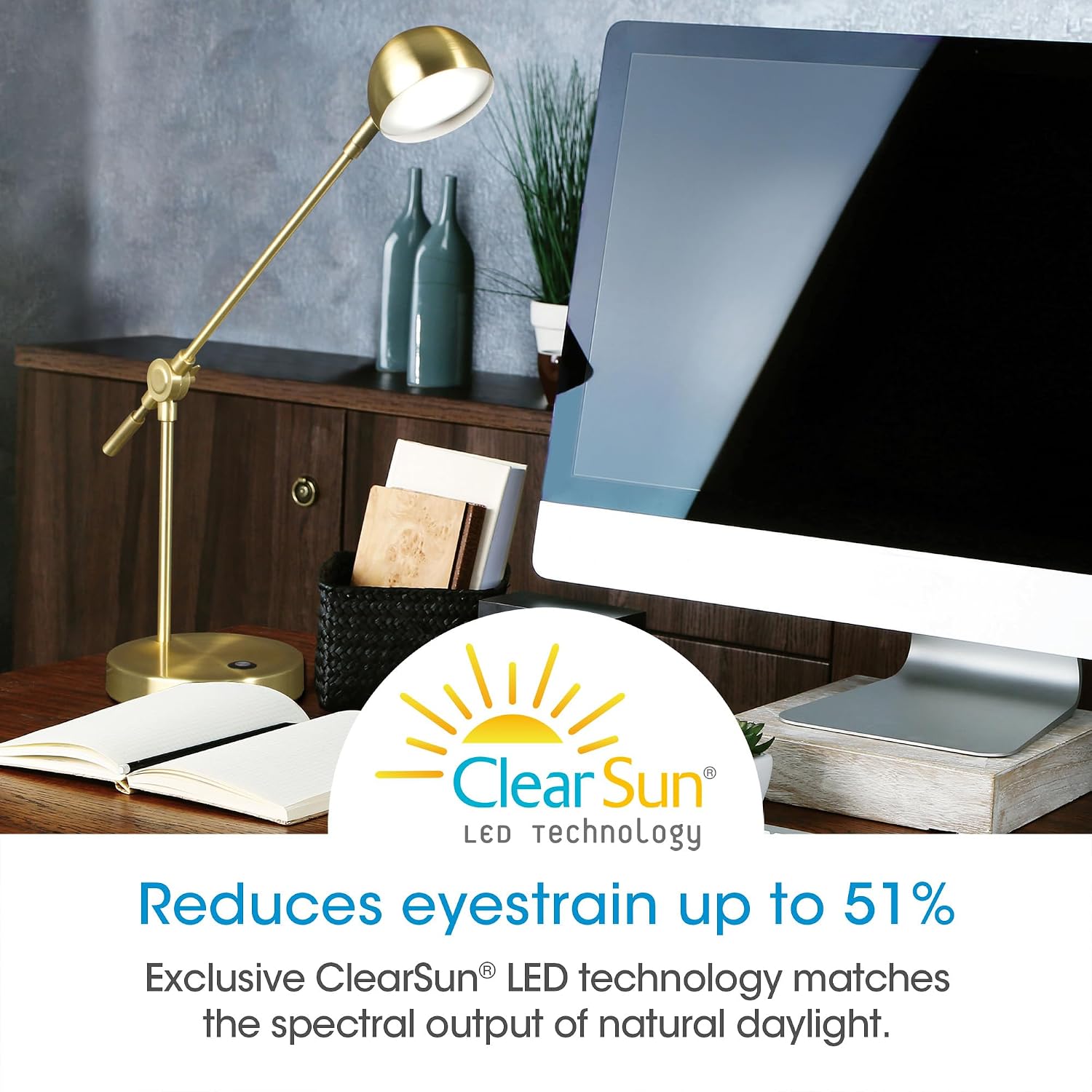 OttLite Direct LED Desk Lamp with USB Port - Modern, Adjustable, Desk Light