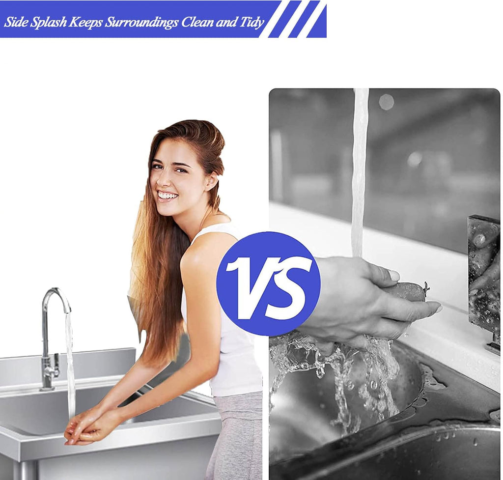 Single Bowl Sink Free Standing Stainless-Steel Kitchen Sink Set Commercial Sink for Restaurant, Bar, Laundry