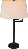 Canarm Oscar Table Lamp, 1-Light 29-Inches with Bronze Finish and Tan Fabric Shade, Transitional Swing-Arm Ideal for Living Room and Bedroom Lighting
