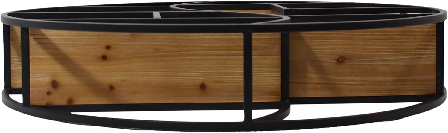Christopher Knight Home Bobby Industrial Hanging Circular 8 shelves, Wall Shelf, Black Finish, Natural