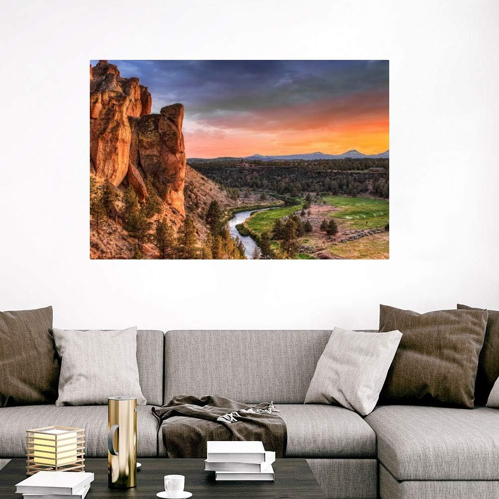 CANVAS ON DEMAND Sunset at Smith Rock State Park in Wall Decal, Oregon Artwork